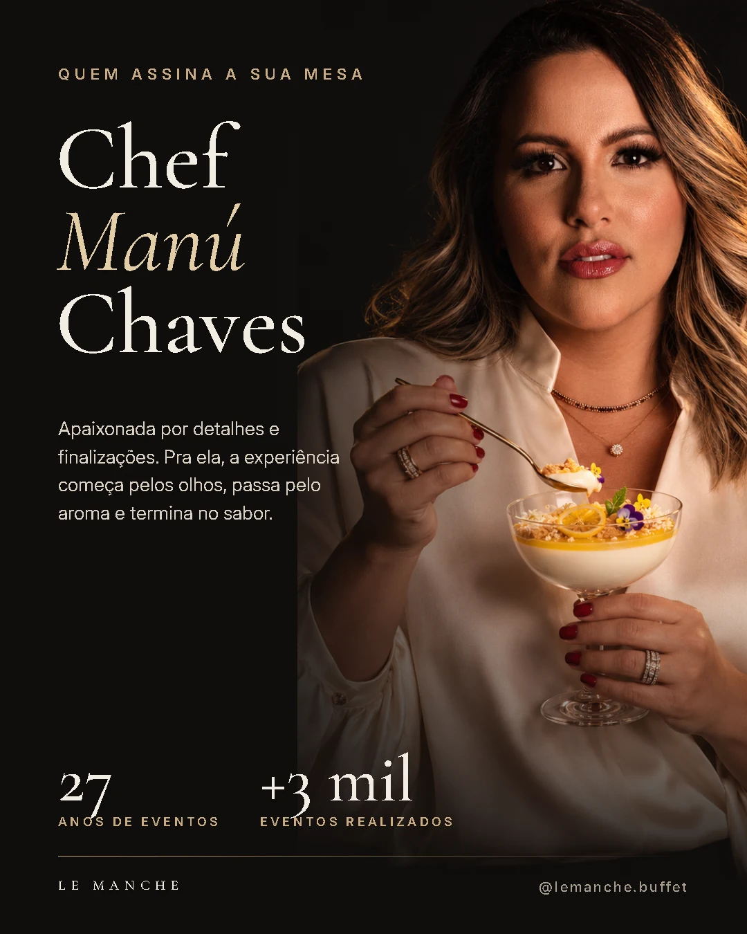 Arte com imagem gerada por IA da Chef Manú